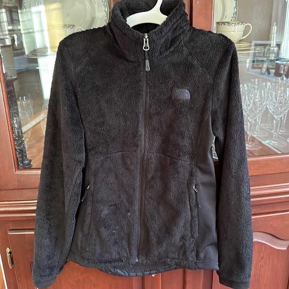 North Face black fleece full zip XS